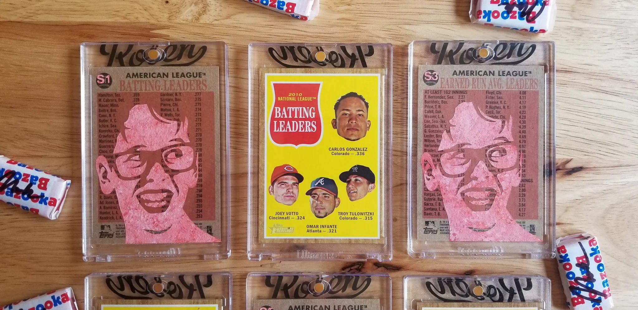 The Sandlot Squints Palledorous baseball card bubble gum art by Matthew Lee Rosen