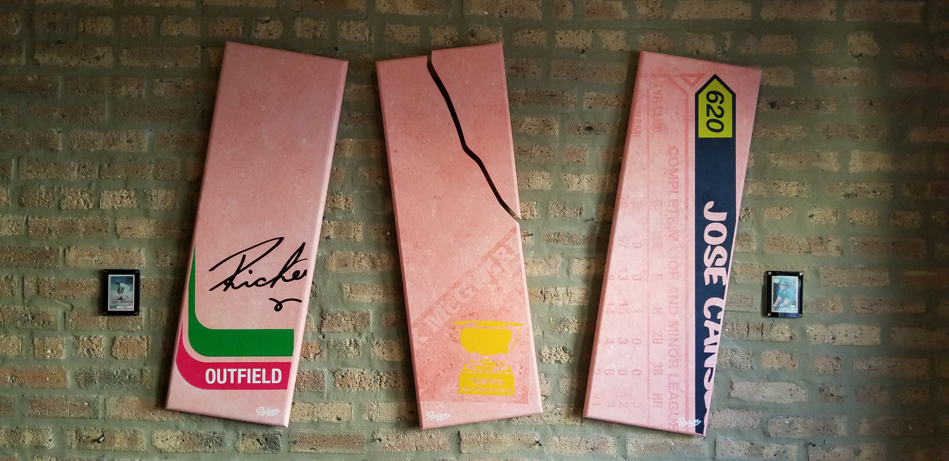 Baseball card art by Matthew Lee Rosen (aka Matthew Rosen) - 1987 Topps All-Star Rookie: Jose Canseco (Giant Gum Stick)