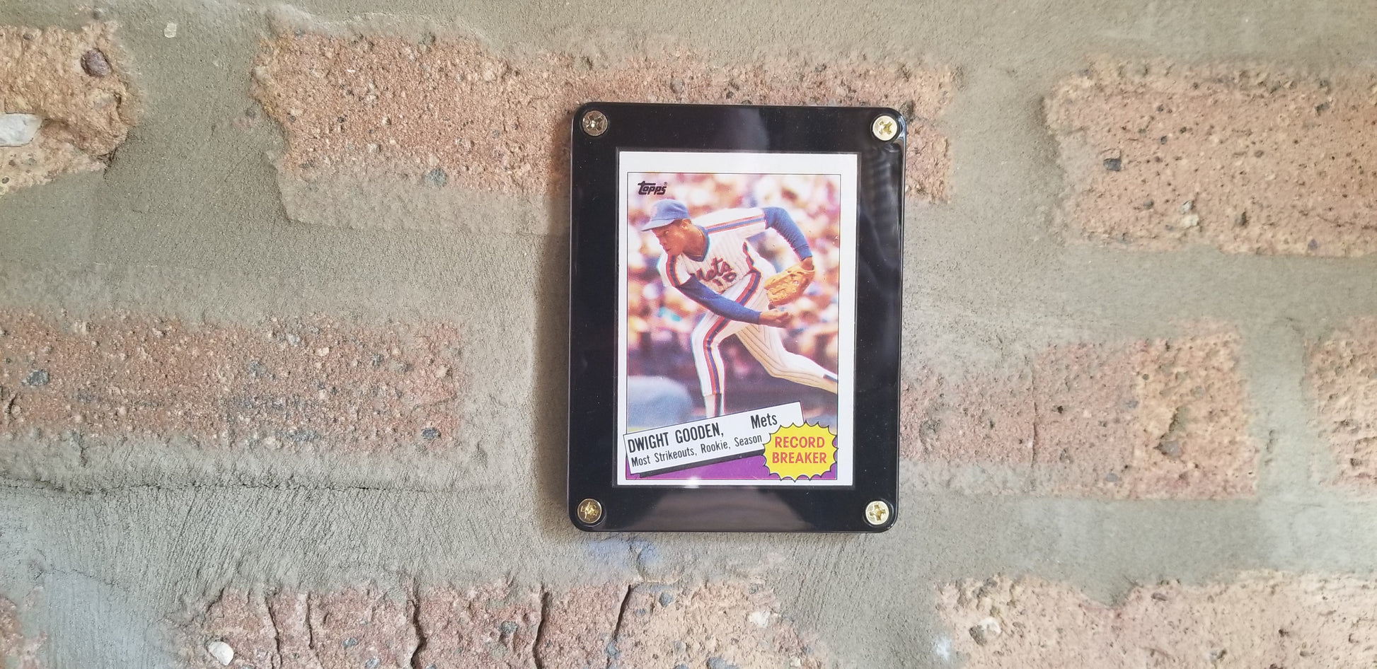 Baseball card art by Matthew Lee Rosen (aka Matthew Rosen) - 1985 Topps Record Breaker: Dwight Gooden (Giant Gum Stick)