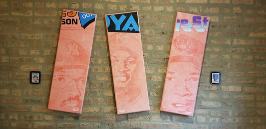 Baseball card art by Matthew Lee Rosen (aka Matthew Rosen) - 1977 Topps Reggie Jackson (Giant Gum Stick)