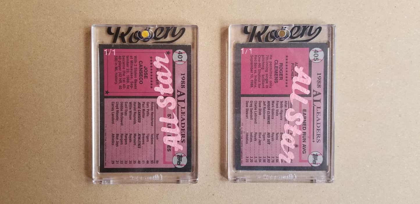 Baseball card art by Matthew Lee Rosen (aka Matthew Rosen) - Gum Stick Collector Cards - 1989 Topps (All Stars)