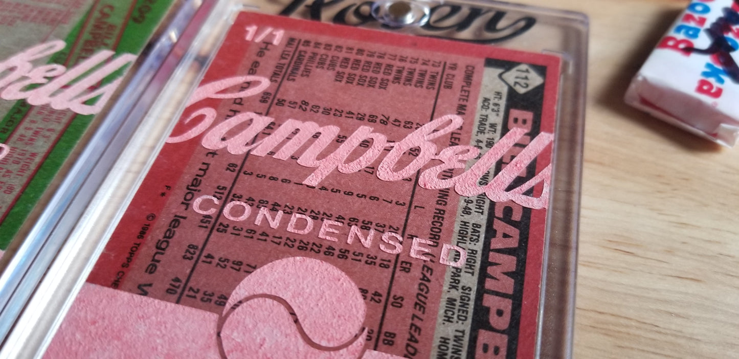 Baseball card art by Matthew Lee Rosen - Bill Campbell’s Soup