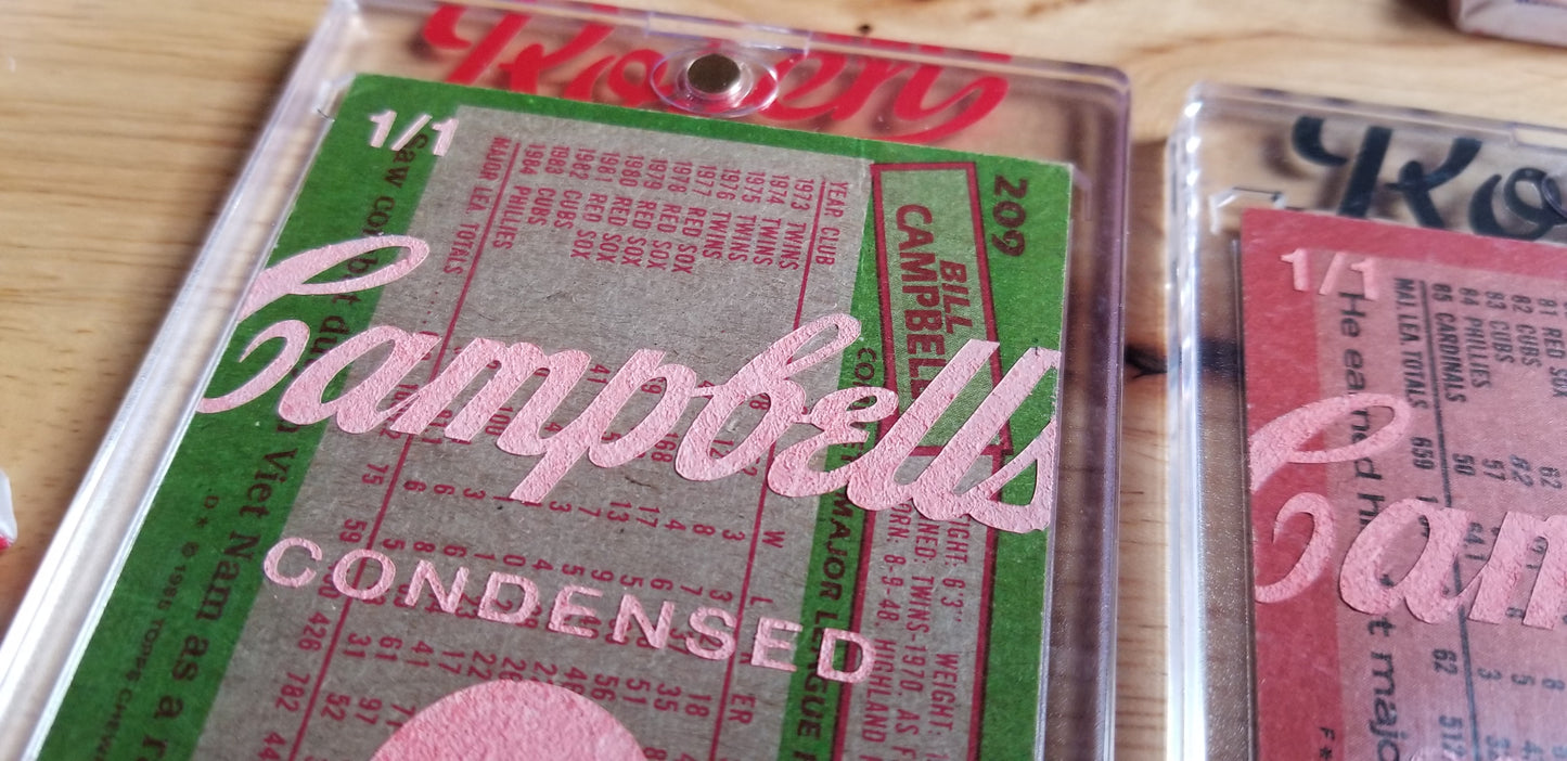 Baseball card art by Matthew Lee Rosen - Bill Campbell’s Soup