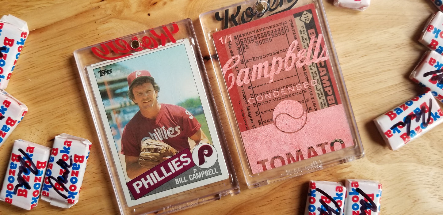 Baseball card art by Matthew Lee Rosen - Bill Campbell’s Soup