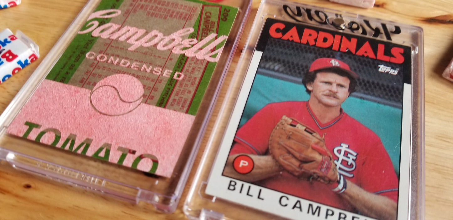 Baseball card art by Matthew Lee Rosen - Bill Campbell’s Soup