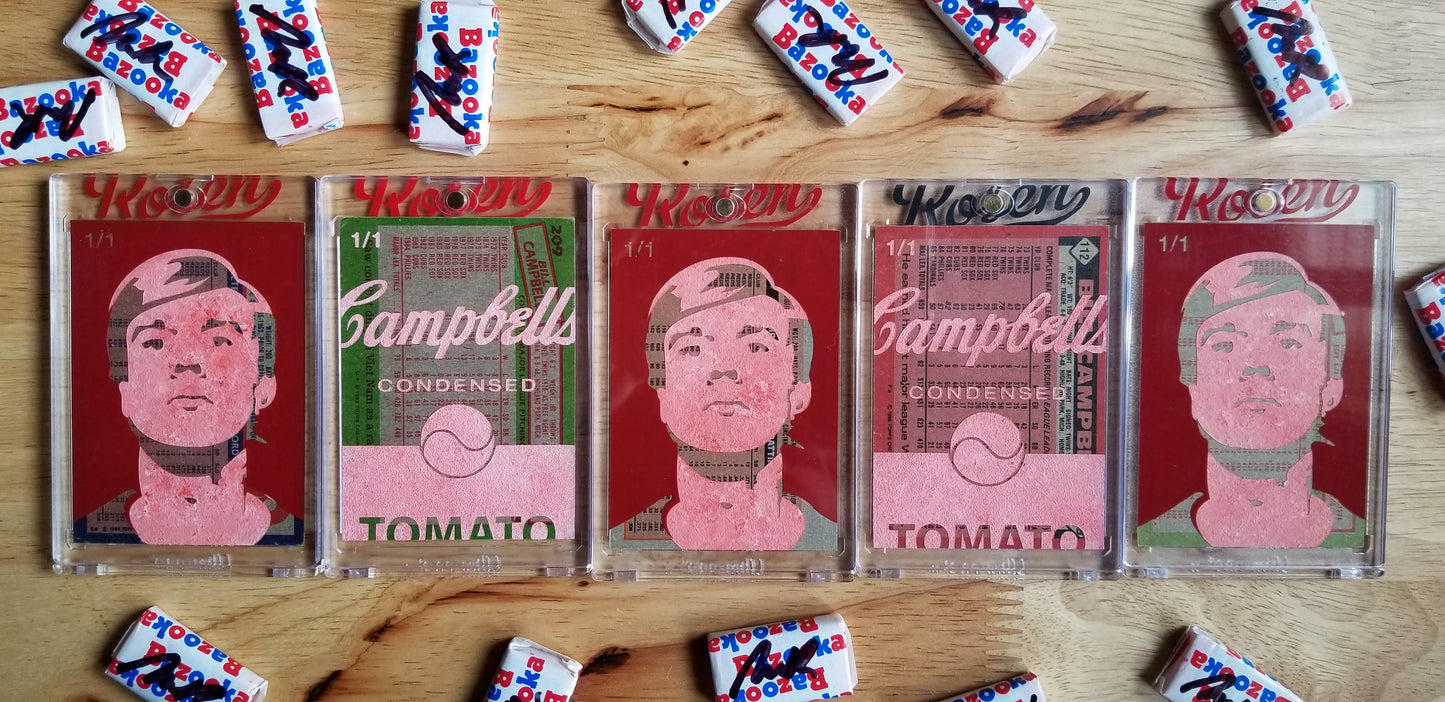 Baseball card art by Matthew Lee Rosen - Bill Campbell’s Soup
