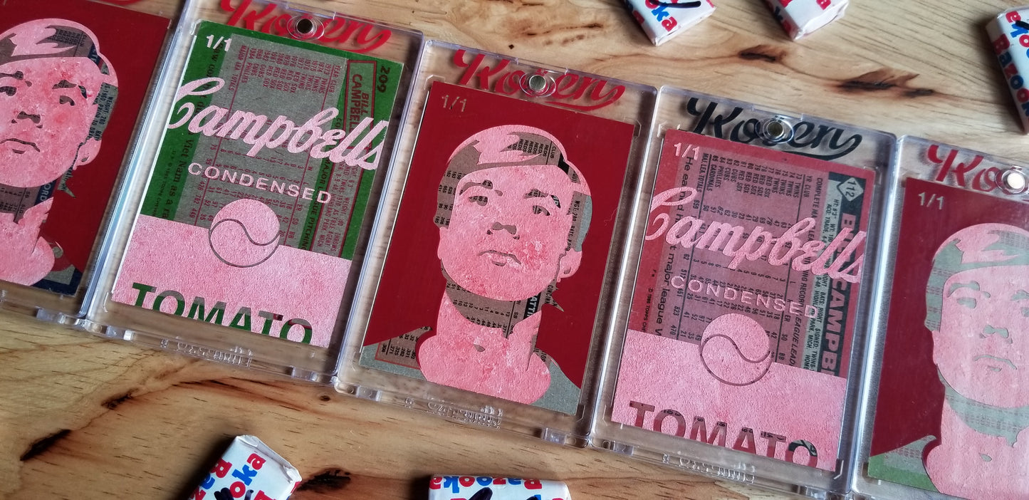 Baseball card art by Matthew Lee Rosen - Bill Campbell’s Soup