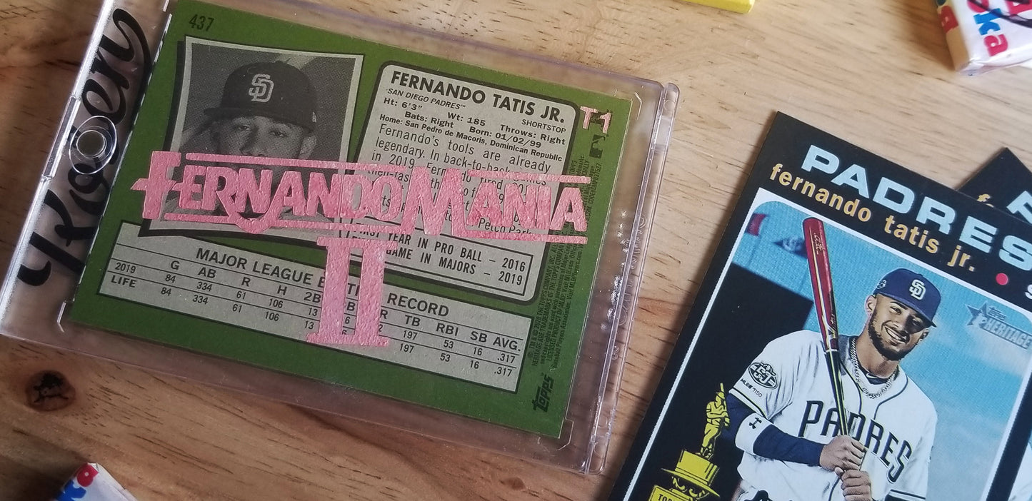 Baseball card art by Matthew Rosen - Tatis Jr. FernandoMania