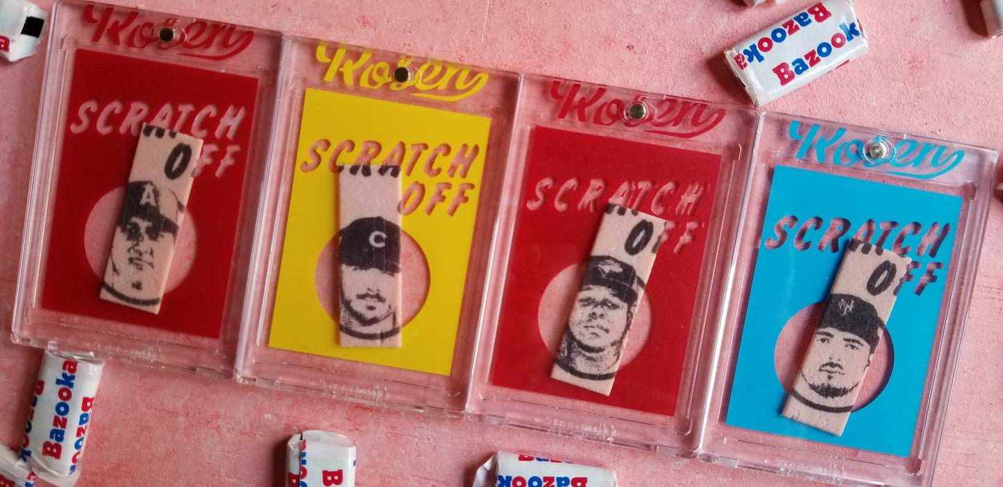 Baseball card art by Matt Rosen - Topps Scratch Offs