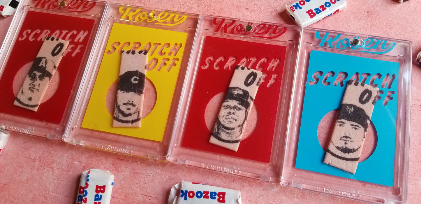 Baseball card art by Matthew Rosen - Topps Scratch Offs