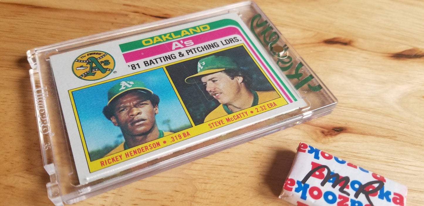 Baseball card art by Matthew Rosen - Rickey Henderson Mizuno