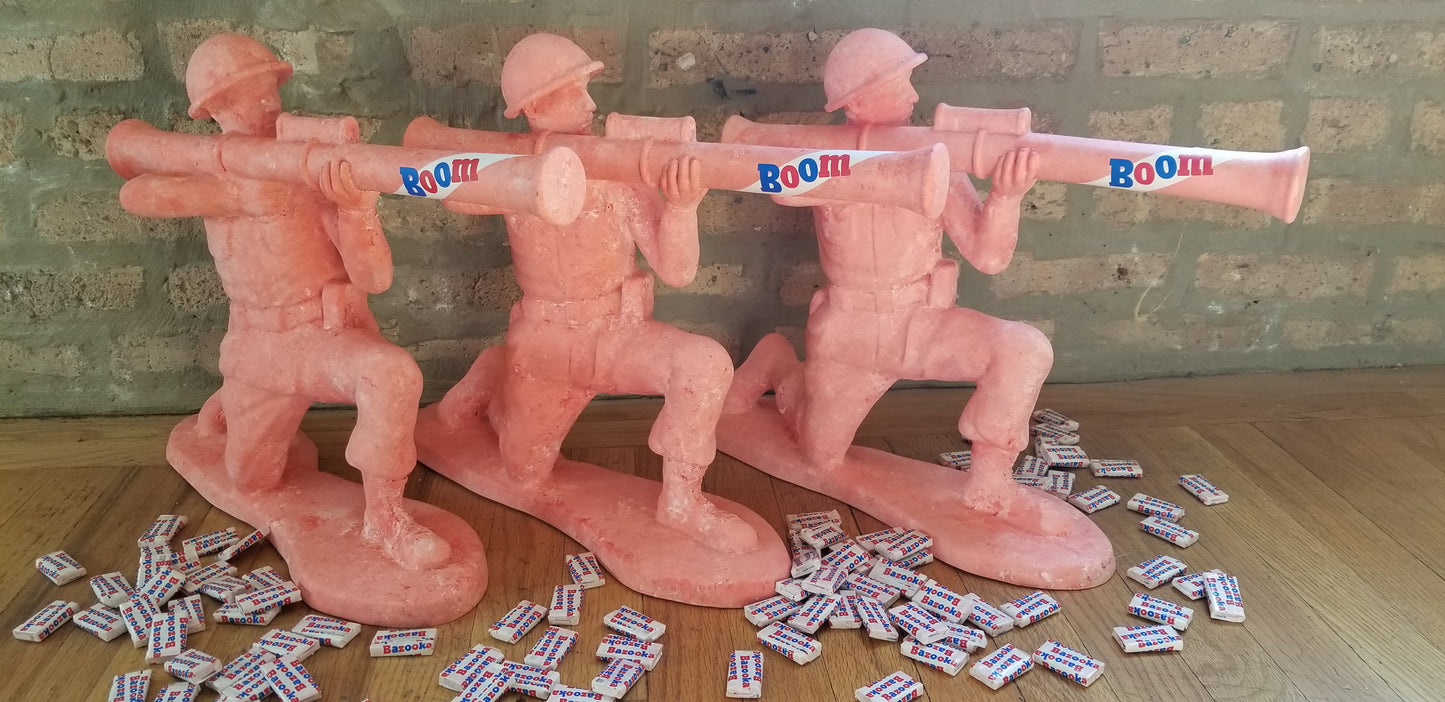 Baseball card art by Matthew Lee Rosen (aka Matthew Rosen) - Giant Bazooka Gum Army Man