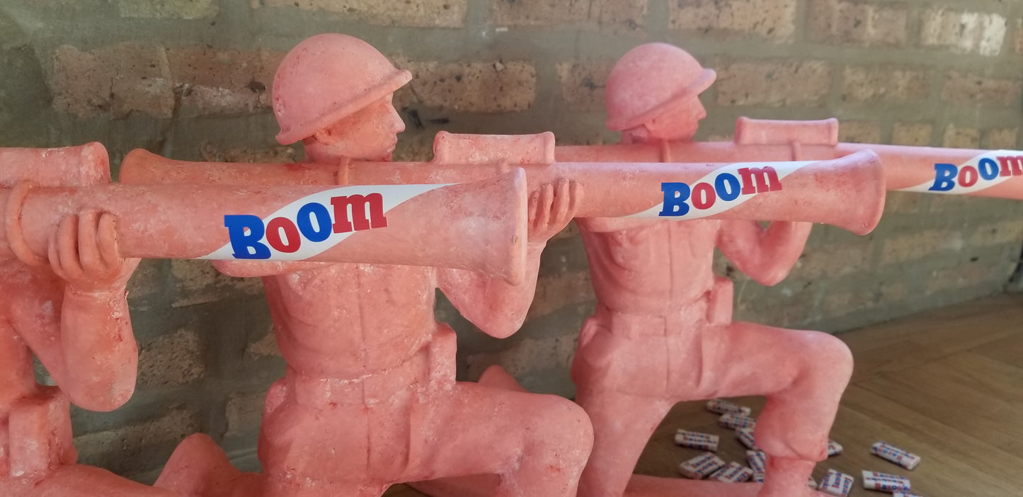 Baseball card art by Matthew Lee Rosen (aka Matthew Rosen) - Giant Bazooka Gum Army Man