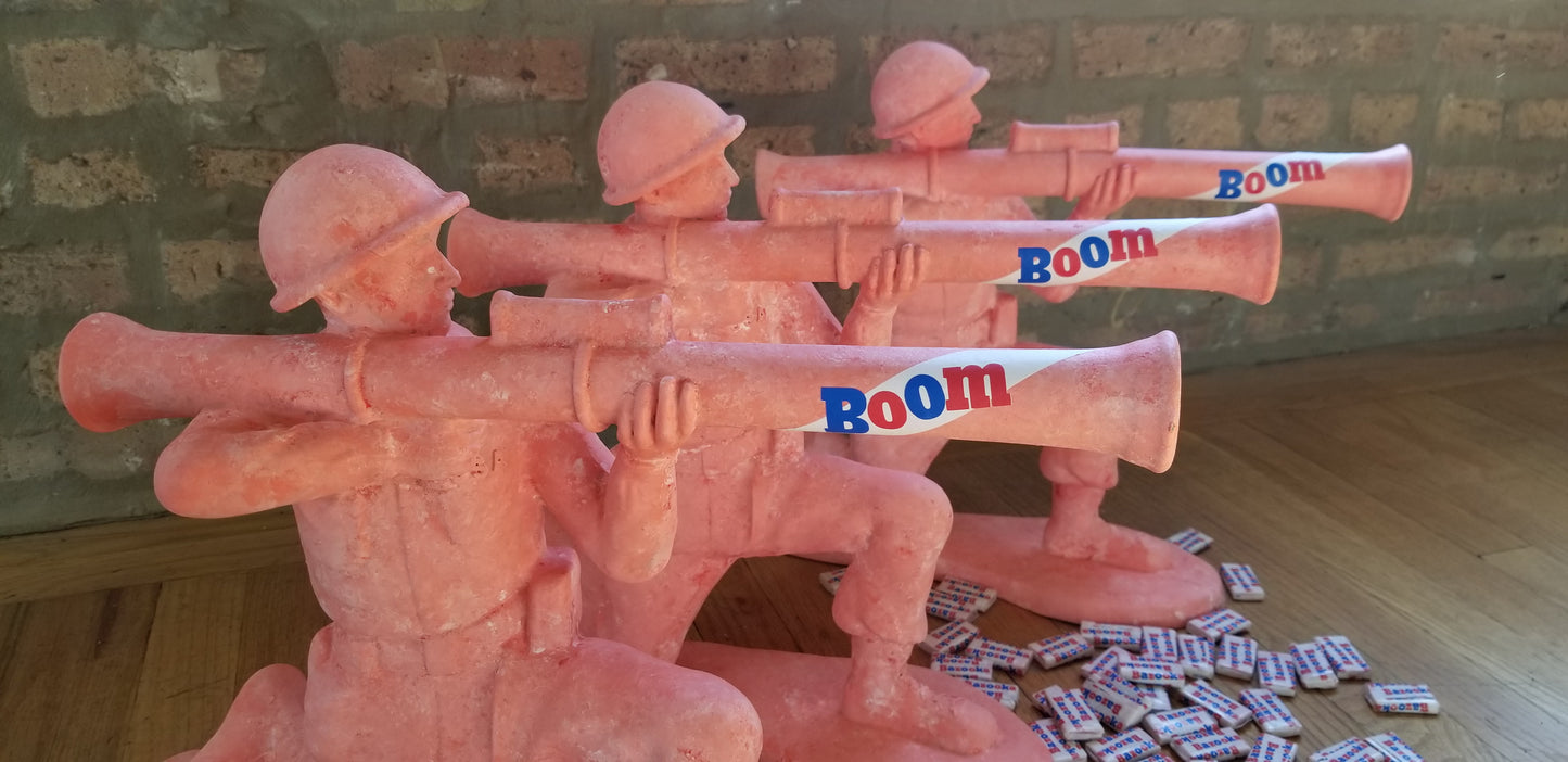 Baseball card art by Matthew Lee Rosen (aka Matthew Rosen) - Giant Bazooka Gum Army Man