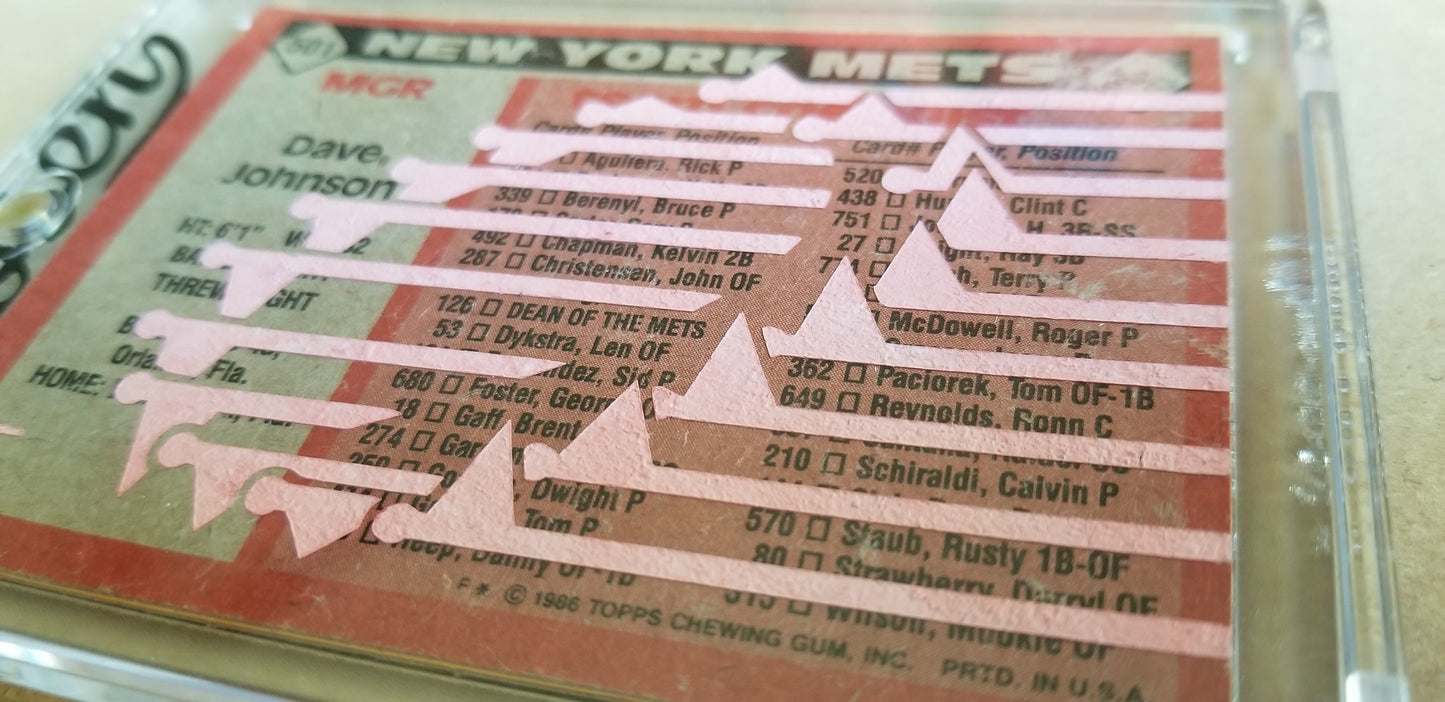 Baseball card art by Matthew Lee Rosen (aka Matthew Rosen) - 1986 New York Mets