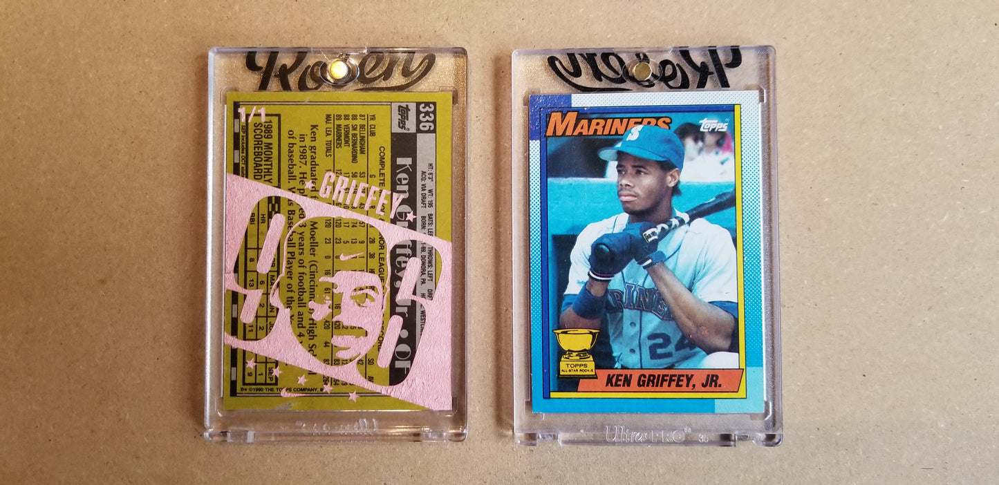 Baseball card art by Matthew Lee Rosen (aka Matthew Rosen) - Gum Stick Collector Cards - 1990 Topps Griffey Jr.