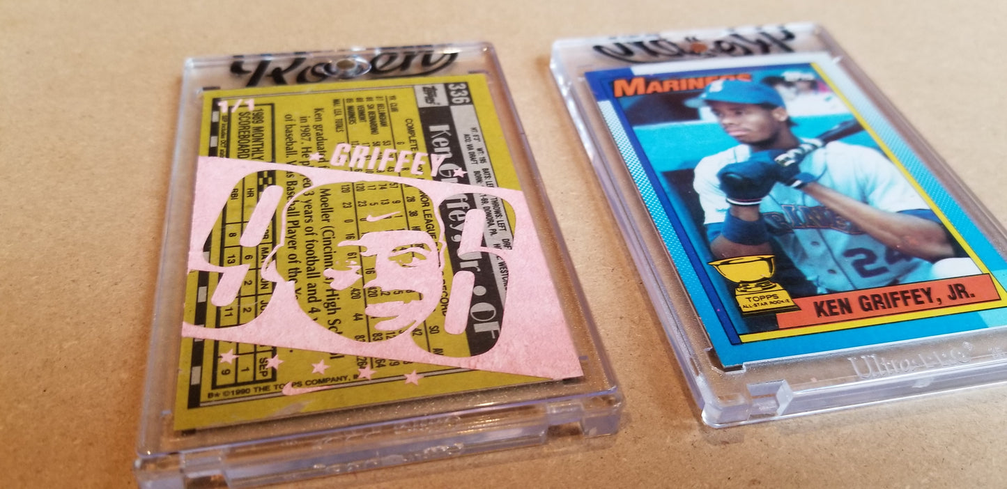 Baseball card art by Matthew Lee Rosen (aka Matthew Rosen) - Gum Stick Collector Cards - 1990 Topps Griffey Jr.