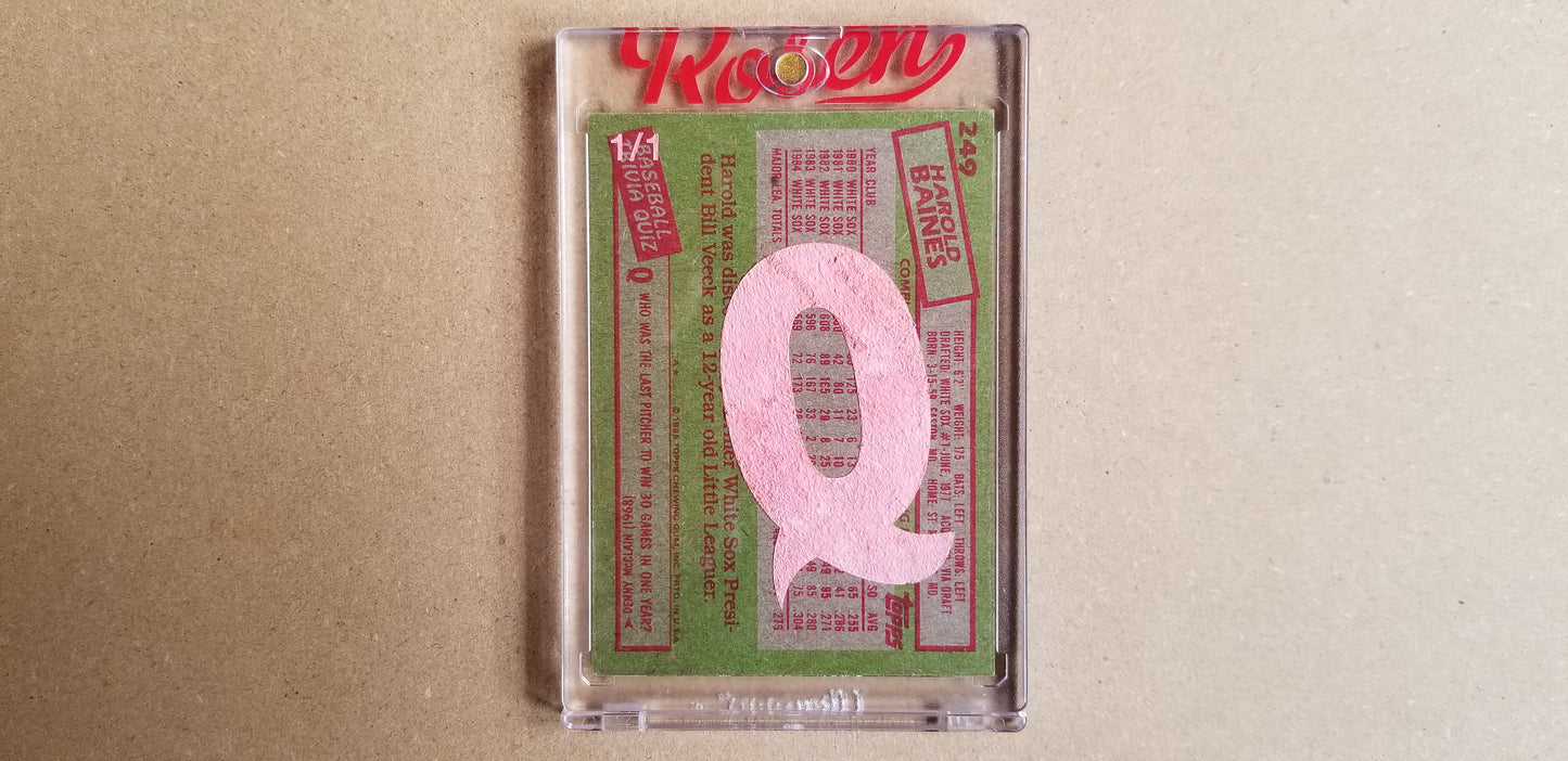 Baseball card art by Matthew Lee Rosen (aka Matthew Rosen) - Gum Stick Collector Cards - 1985 Topps (Trivia Q)
