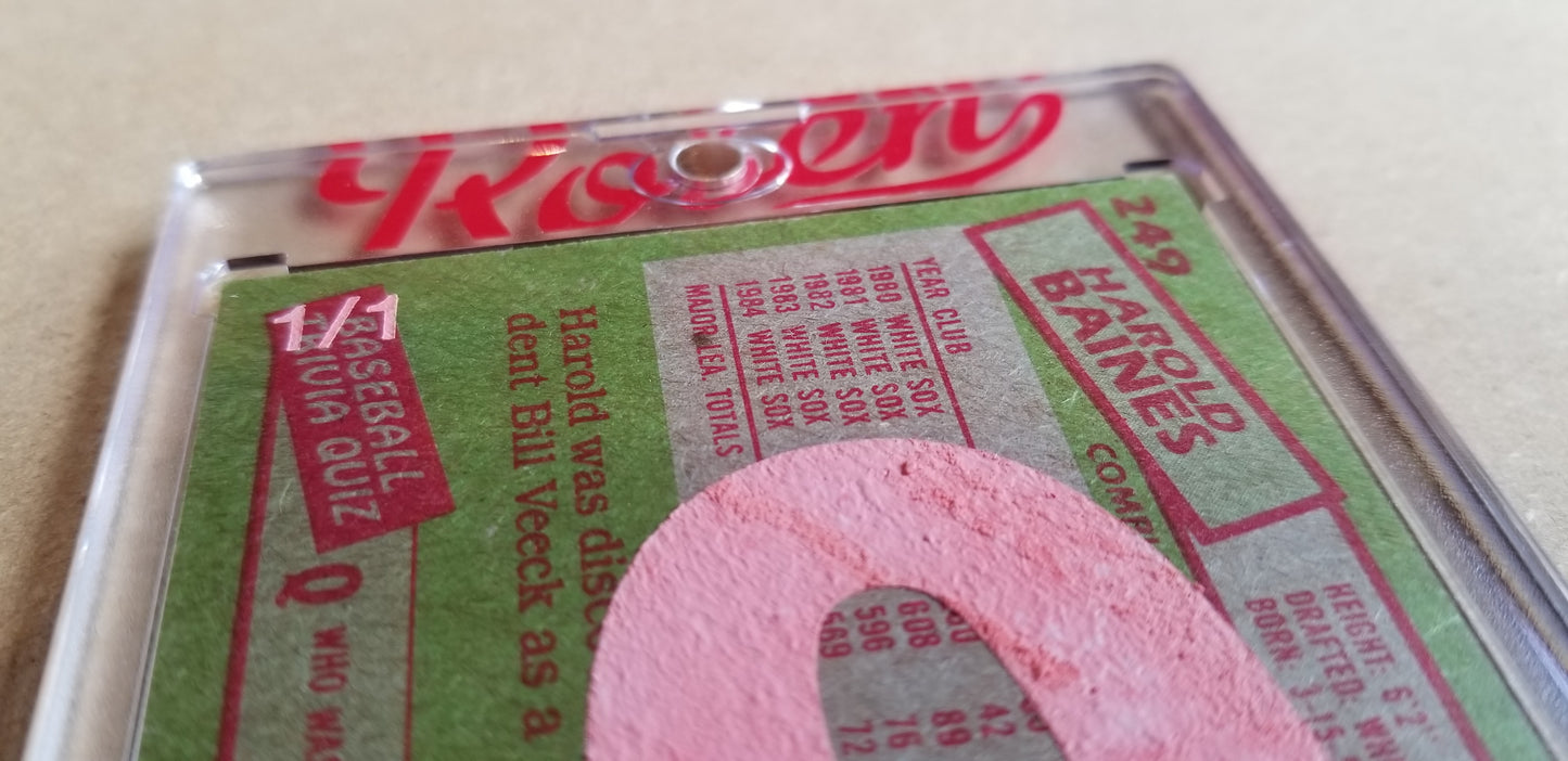 Baseball card art by Matthew Lee Rosen (aka Matthew Rosen) - Gum Stick Collector Cards - 1985 Topps (Trivia Q)