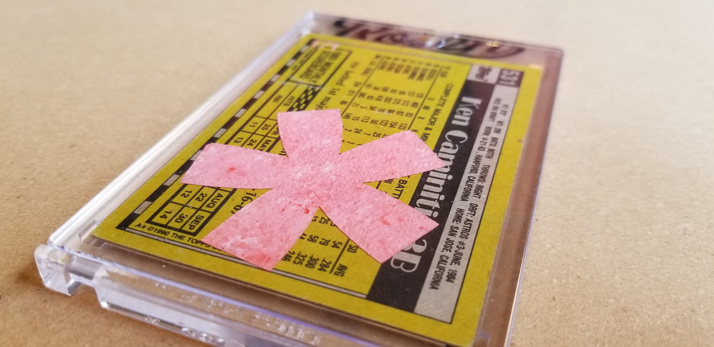 Baseball card art by Matthew Lee Rosen (aka Matthew Rosen) - Gum Stick Collector Cards - 1990 Topps Ken Caminiti (Asterisk)
