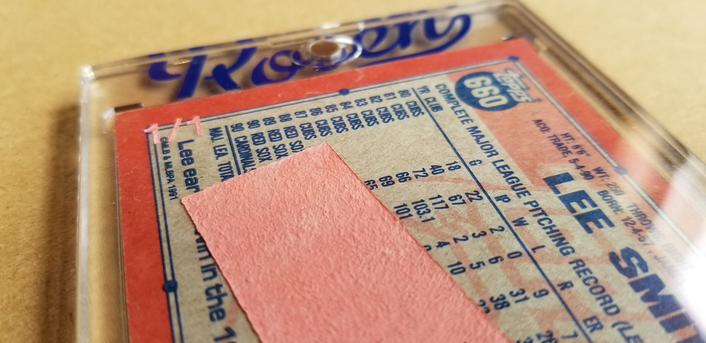 Baseball card art by Matthew Lee Rosen (aka Matthew Rosen) - Gum Stick Collector Cards - 1991 Topps Lee Smith (Gum Stick)