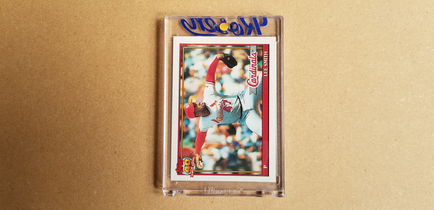 Baseball card art by Matthew Lee Rosen (aka Matthew Rosen) - Gum Stick Collector Cards - 1991 Topps Lee Smith (Gum Stick)