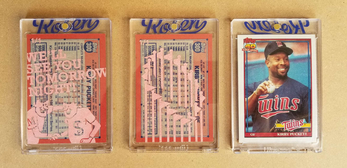 Baseball card art by Matthew Lee Rosen (aka Matthew Rosen) - 1991 Topps Kirby Puckett