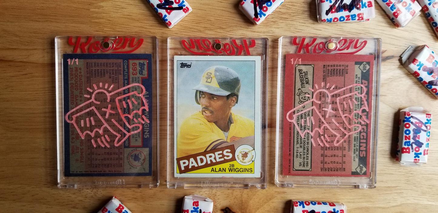 Baseball card art by Matt Rosen - Alan Wiggins & Keith Haring