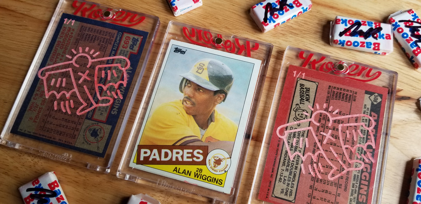 Baseball card art by Matt Rosen - Alan Wiggins & Keith Haring