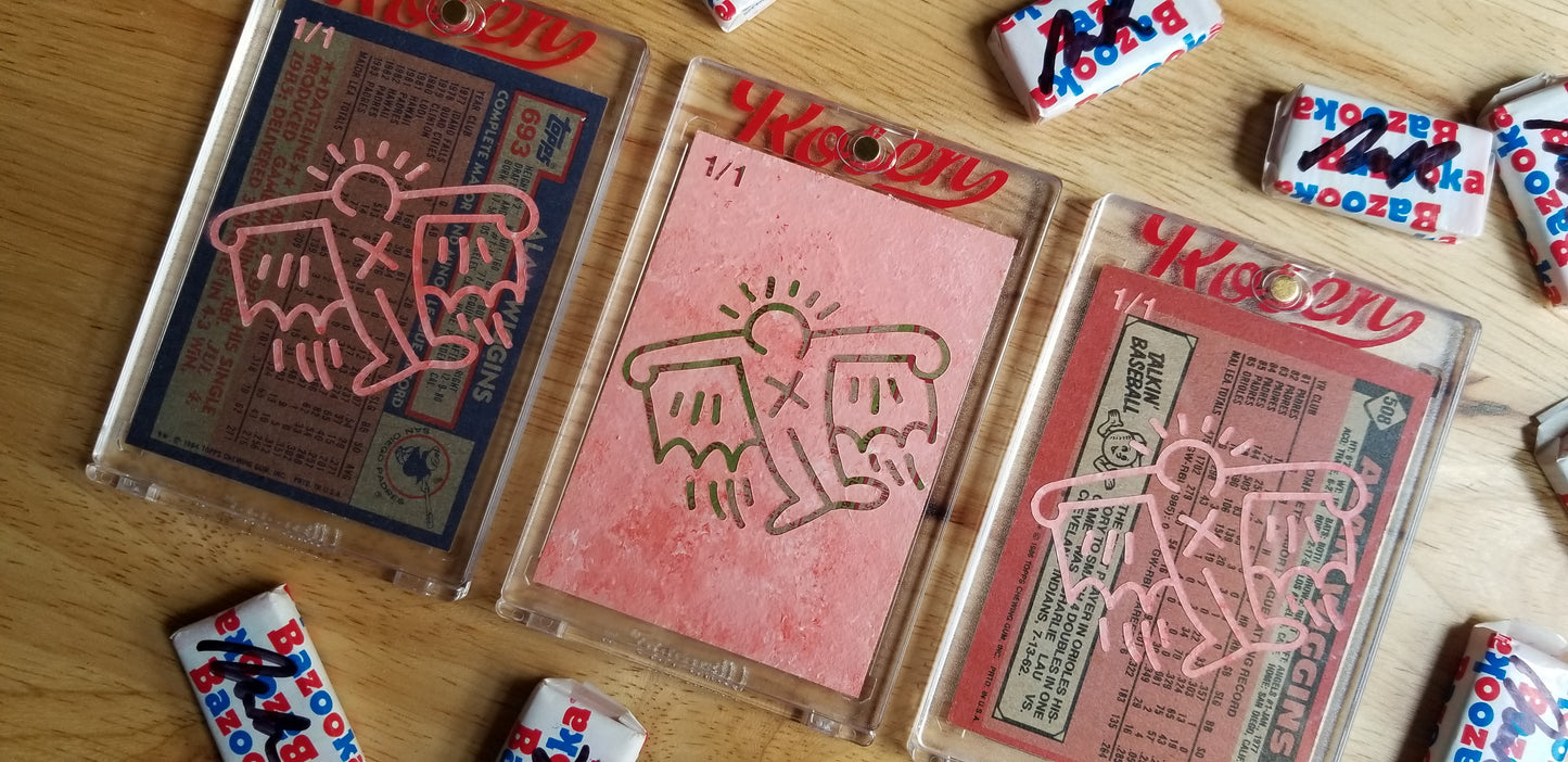 Baseball card art by Matt Rosen - Alan Wiggins & Keith Haring