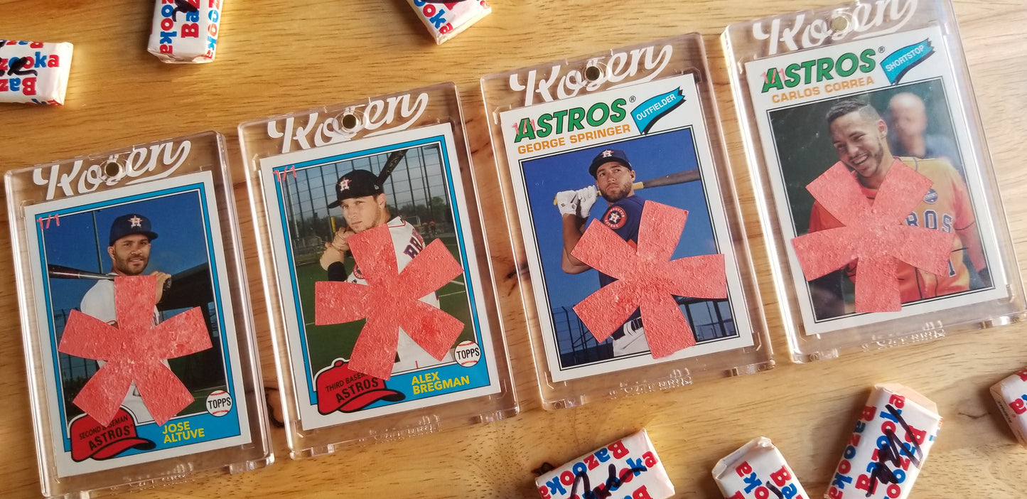 Baseball card art by Matthew Rosen - Houston Cheaters