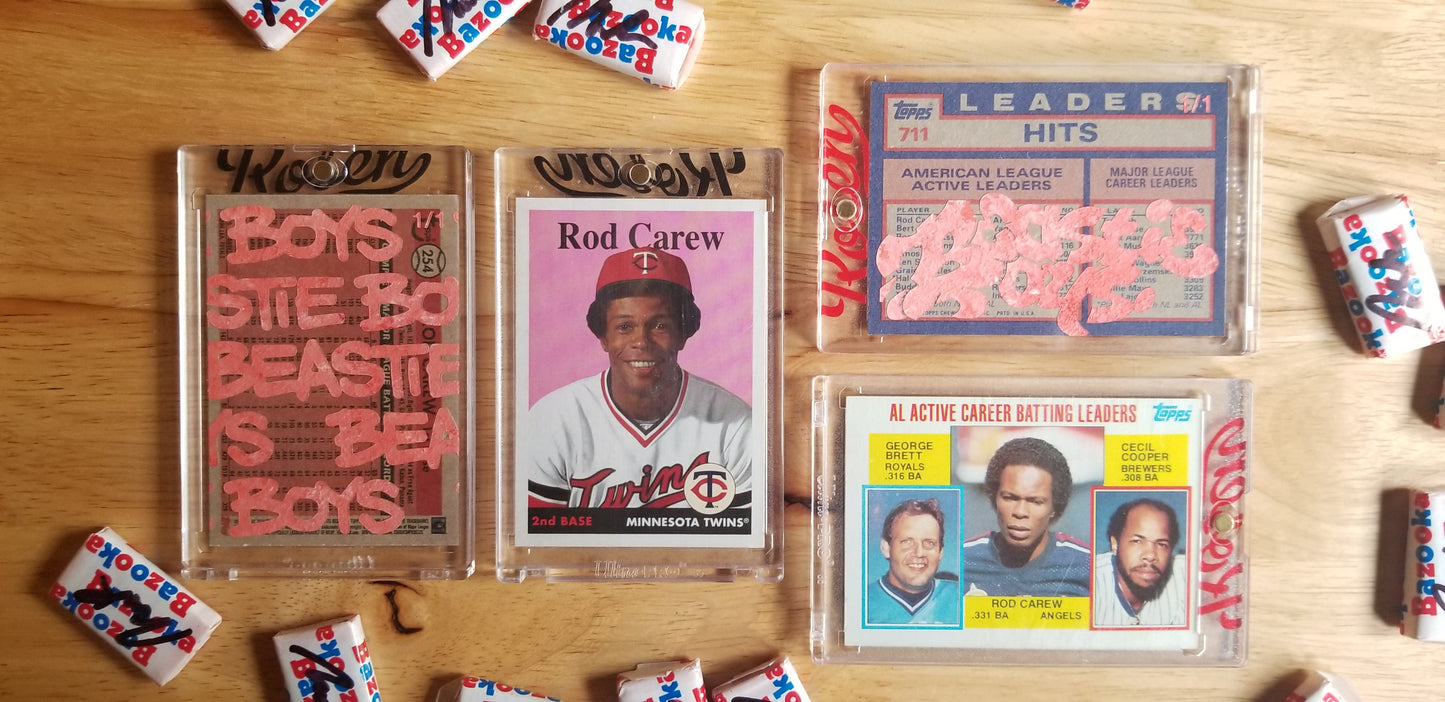 Baseball card art by Matt Rosen - Rod Carew (Beastie Boys)