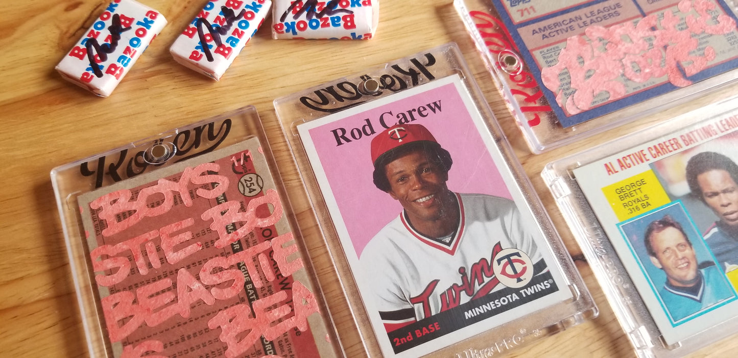 Baseball card art by Matt Rosen - Rod Carew (Beastie Boys)