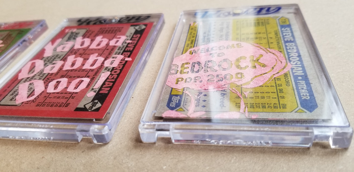 Baseball card art by Matthew Lee Rosen (aka Matthew Rosen) - Gum Stick Collector Cards - Steve Bedrosian