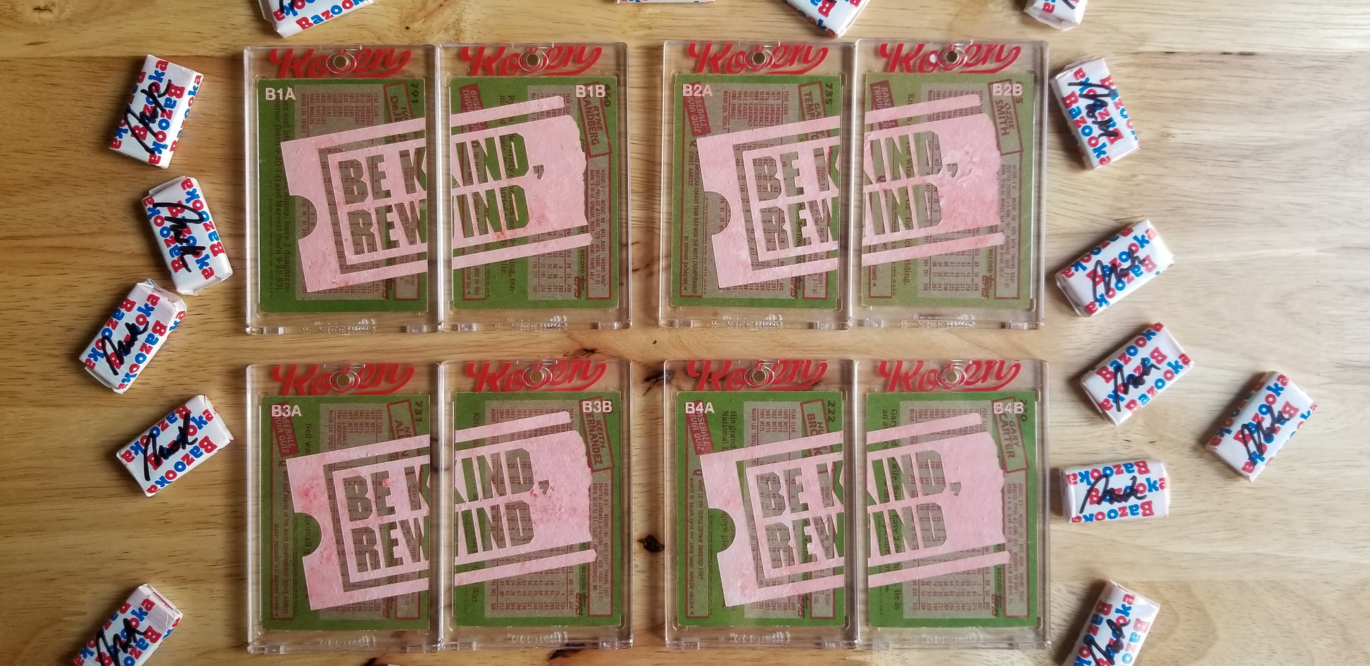 Baseball card art by Matthew Lee Rosen (aka Matthew Rosen) - Blockbuster Trades