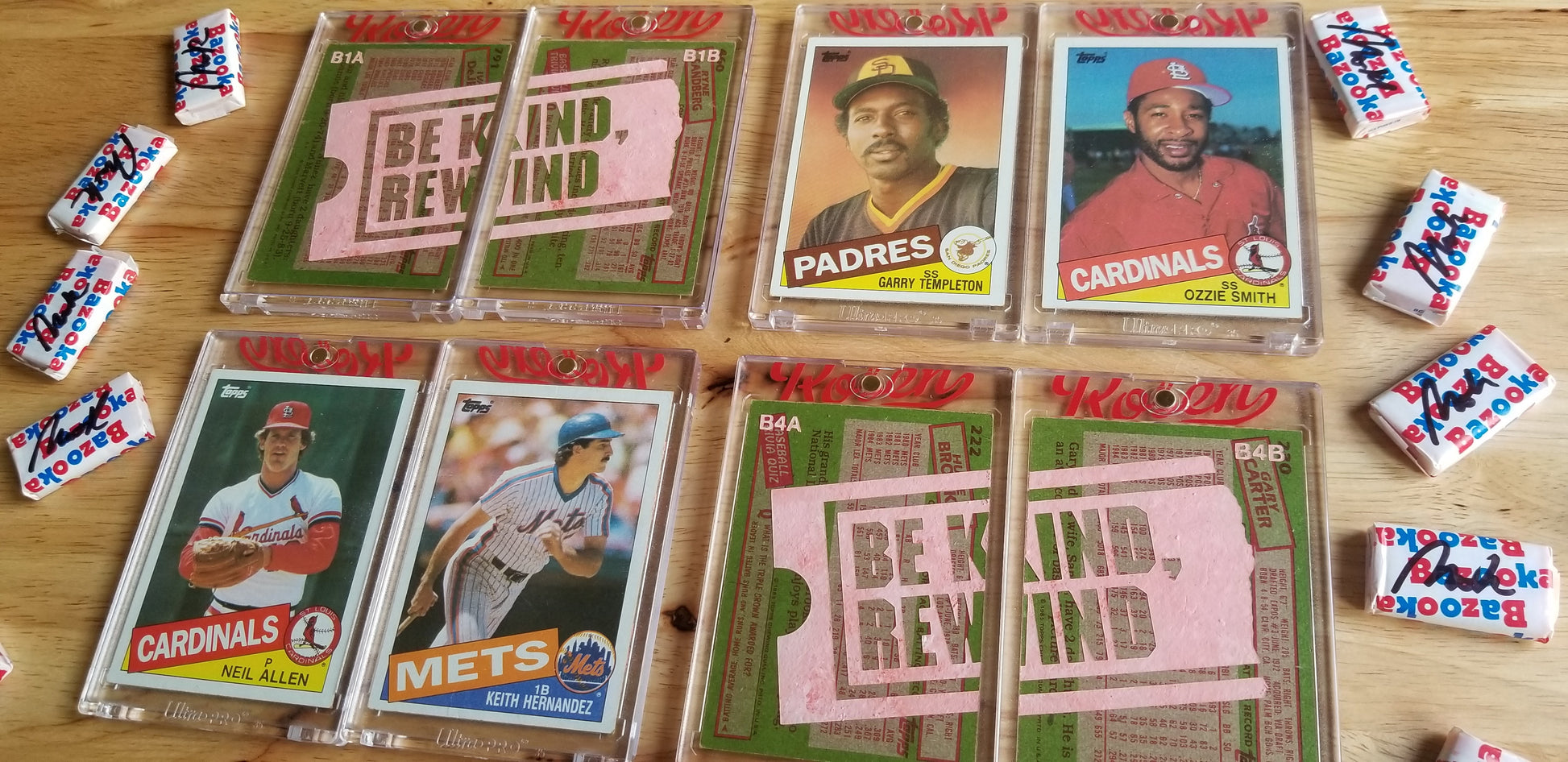 Baseball card art by Matthew Lee Rosen (aka Matthew Rosen) - Blockbuster Trades