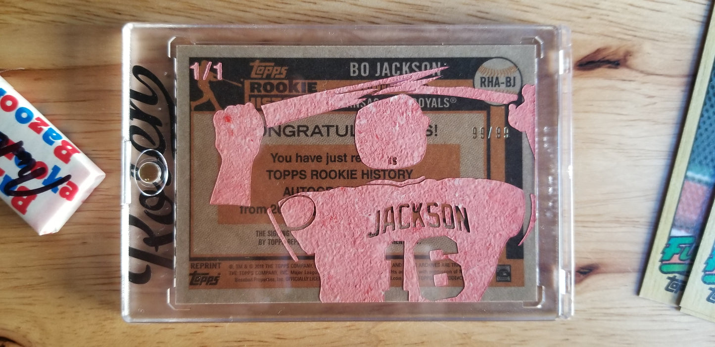 Baseball card art by Matthew Lee Rosen (aka Matthew Rosen) - Bo Jackson Bat Break