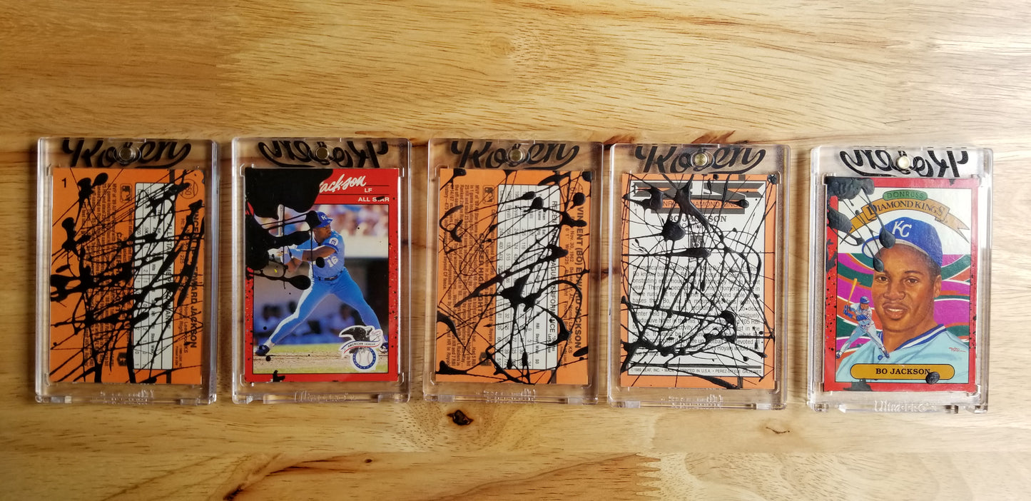 Baseball card art by Matthew Lee Rosen (aka Matthew Rosen) - Bo Jackson Pollock