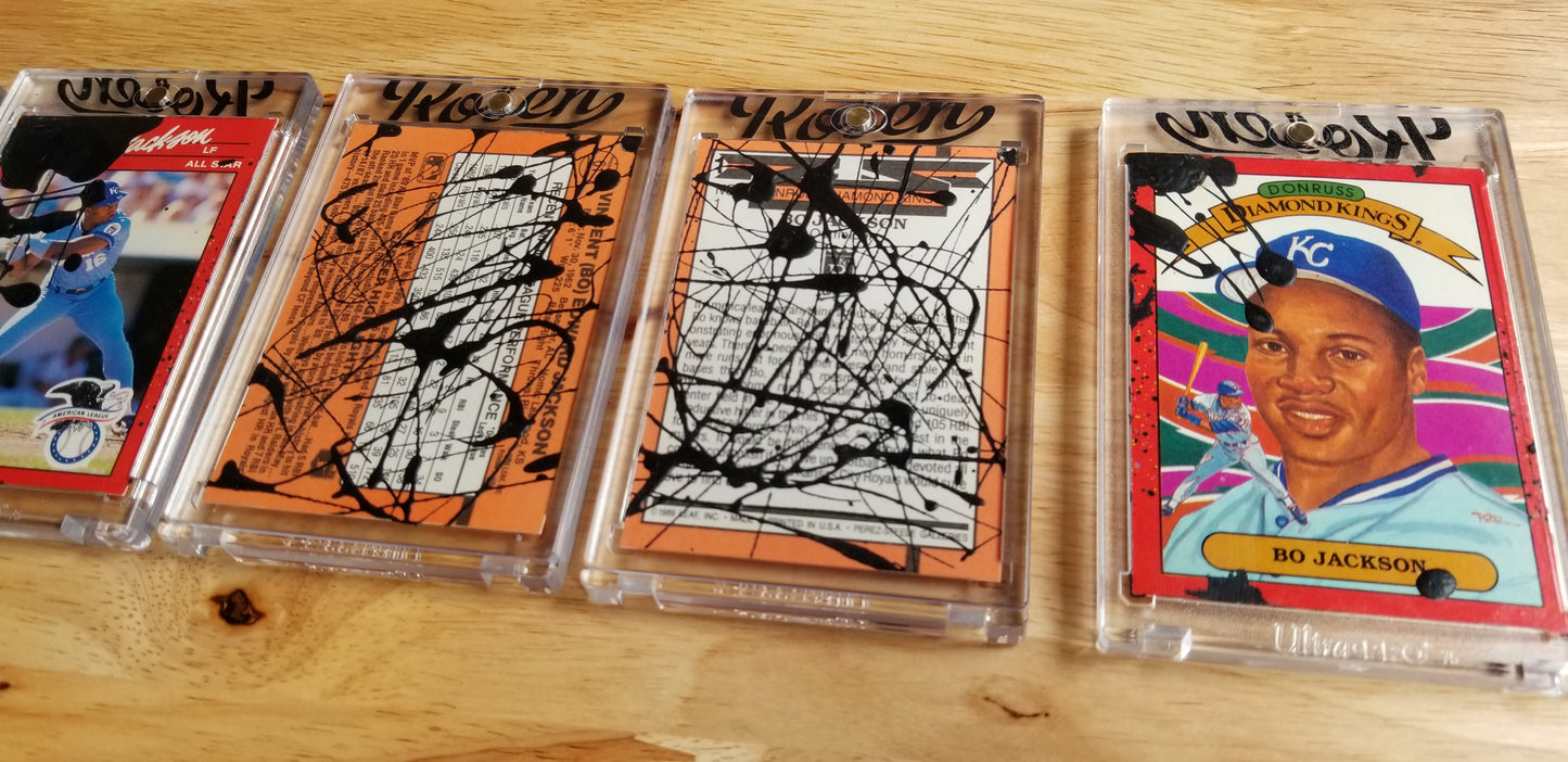 Baseball card art by Matthew Lee Rosen (aka Matthew Rosen) - Bo Jackson Pollock