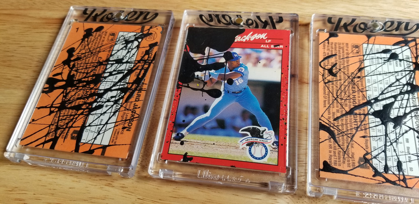 Baseball card art by Matthew Lee Rosen (aka Matthew Rosen) - Bo Jackson Pollock
