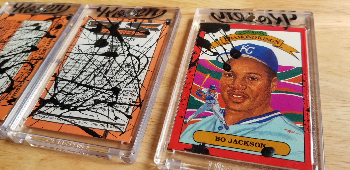 Baseball card art by Matthew Lee Rosen (aka Matthew Rosen) - Bo Jackson Pollock