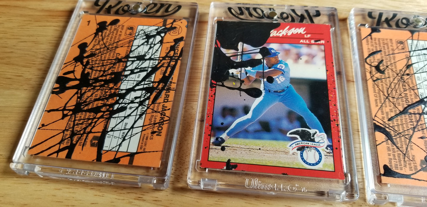 Baseball card art by Matthew Lee Rosen (aka Matthew Rosen) - Bo Jackson Pollock