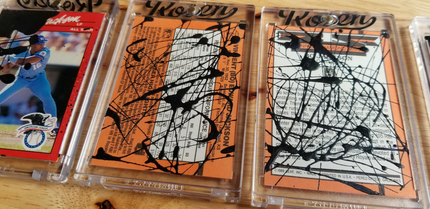 Baseball card art by Matthew Lee Rosen (aka Matthew Rosen) - Bo Jackson Pollock