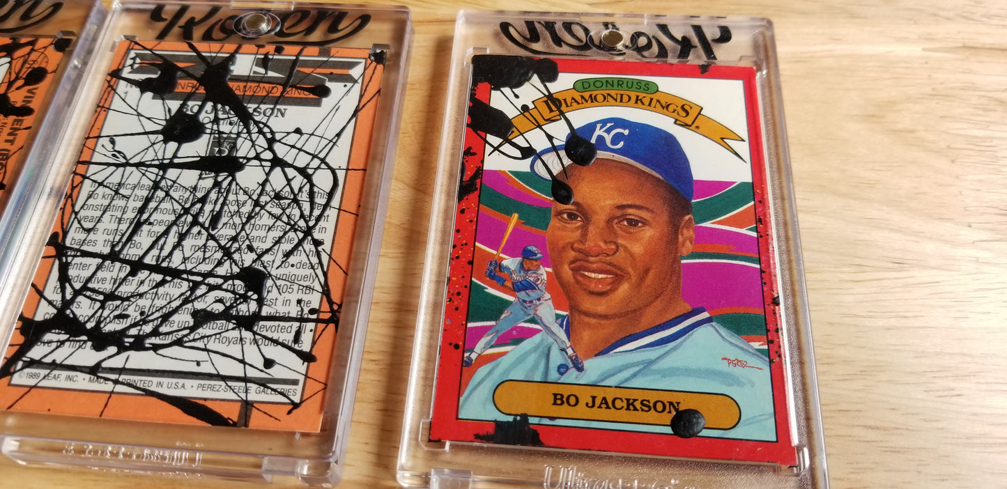 Baseball card art by Matthew Lee Rosen (aka Matthew Rosen) - Bo Jackson Pollock