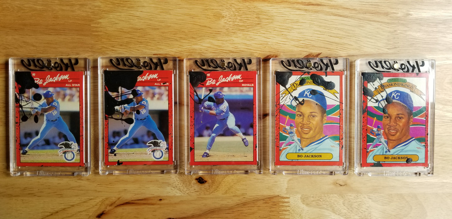 Baseball card art by Matthew Lee Rosen (aka Matthew Rosen) - Bo Jackson Pollock