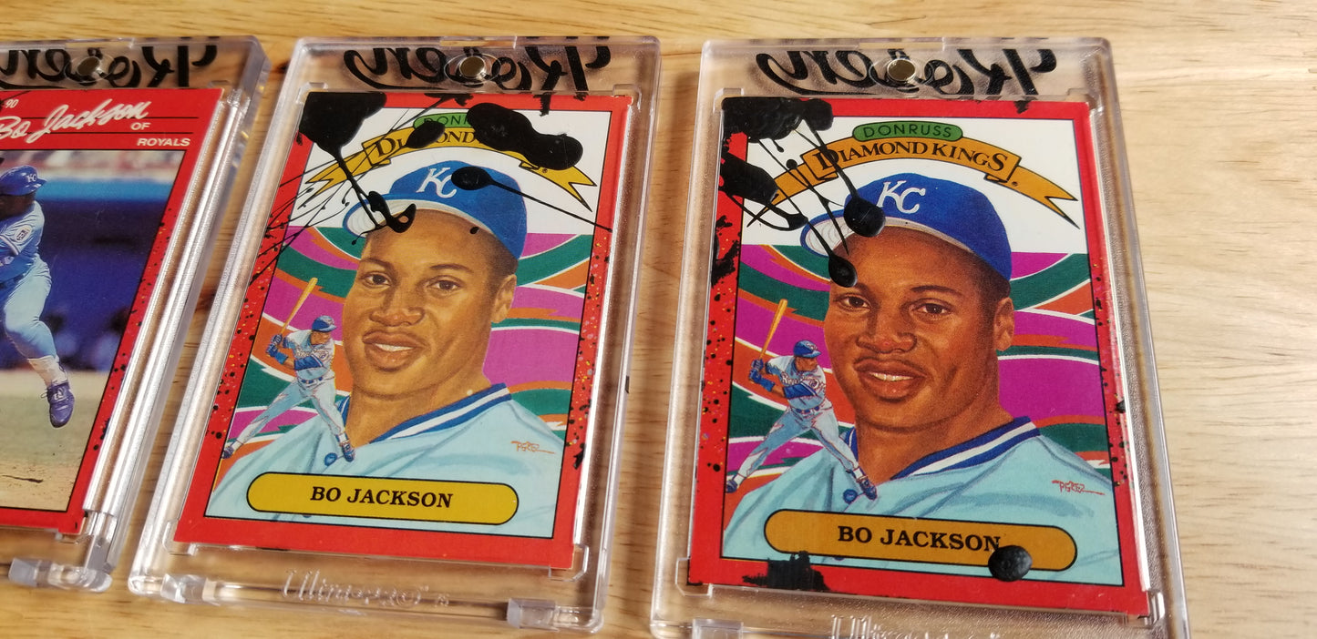 Baseball card art by Matthew Lee Rosen (aka Matthew Rosen) - Bo Jackson Pollock