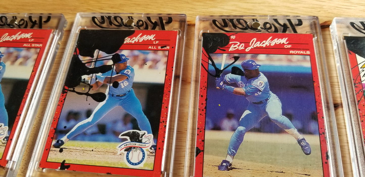 Baseball card art by Matthew Lee Rosen (aka Matthew Rosen) - Bo Jackson Pollock