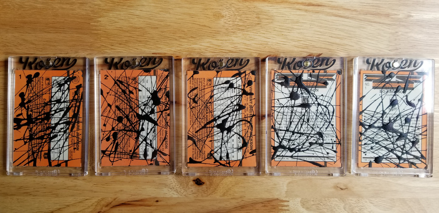 Baseball card art by Matthew Lee Rosen (aka Matthew Rosen) - Bo Jackson Pollock