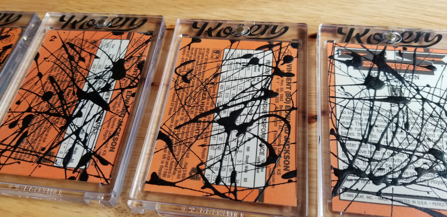 Baseball card art by Matthew Lee Rosen (aka Matthew Rosen) - Bo Jackson Pollock