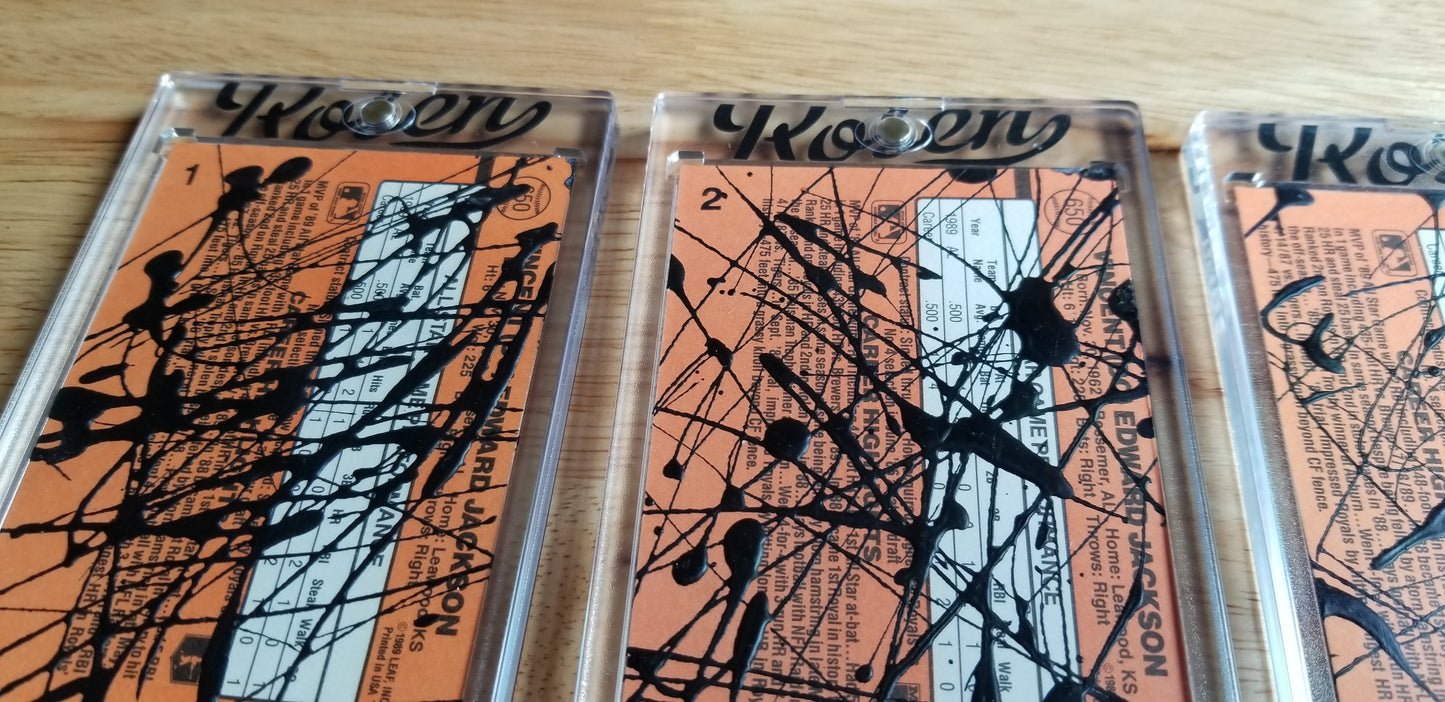 Baseball card art by Matthew Lee Rosen (aka Matthew Rosen) - Bo Jackson Pollock